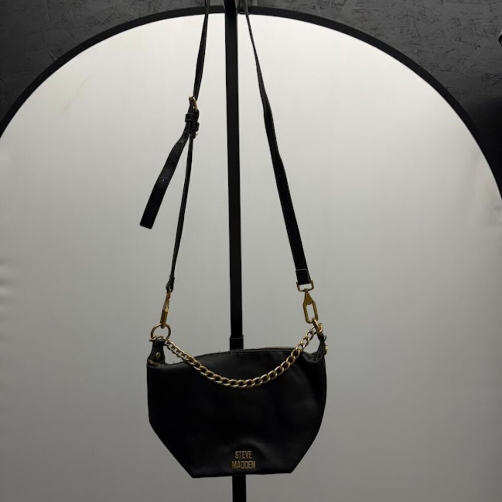 Steve Madden Black Decorative Chain Purse